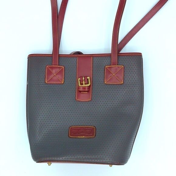 Perforated Leather Bucket Bag - Picture 3 of 12